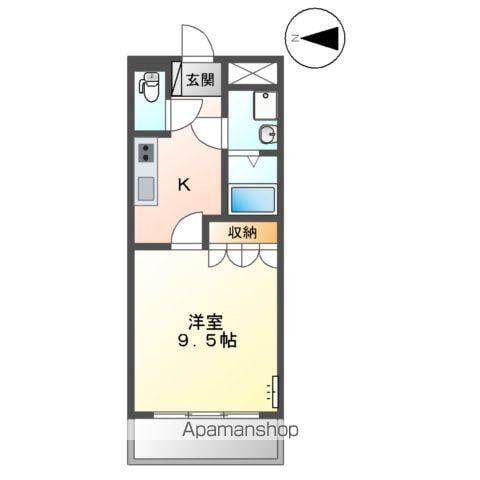 アイランド(1K/1階)の間取り写真