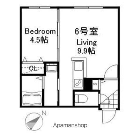 DESTINO RESIDENCIA HIGASHISAPPOR(1LDK/4階)の間取り写真