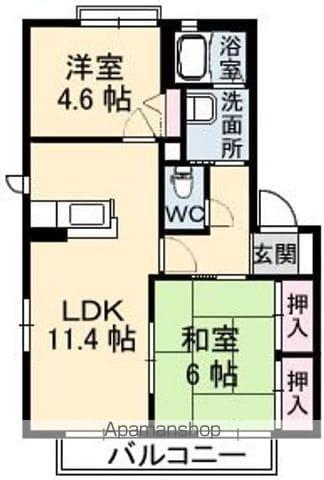 シャーメゾンウィンズB(2LDK/1階)の間取り写真