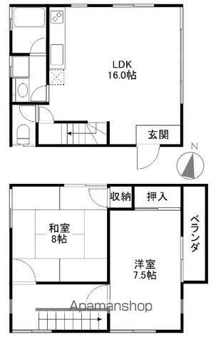 湖西線 新旭駅 バス乗車時間：15分 風車村バス停で下車 徒歩12分 2階建 築34年(2LDK)の間取り写真