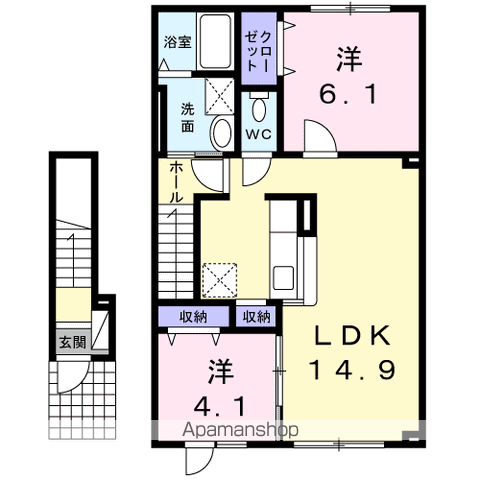 ブリッジ 13(2LDK/2階)の間取り写真