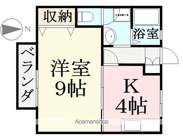 ノースフライト(1K/1階)の間取り写真