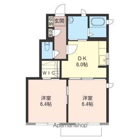 プラカハウスC棟(2DK/1階)の間取り写真