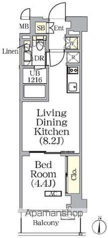 ザ・パークワンズ西池袋(1LDK/1階)の間取り写真