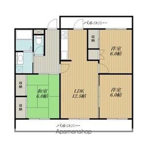 ディアコート貴船(3LDK/1階)の間取り写真