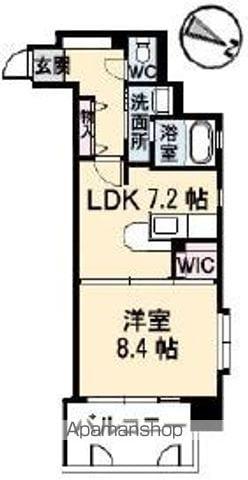 フラットリア笠岡(1DK/4階)の間取り写真