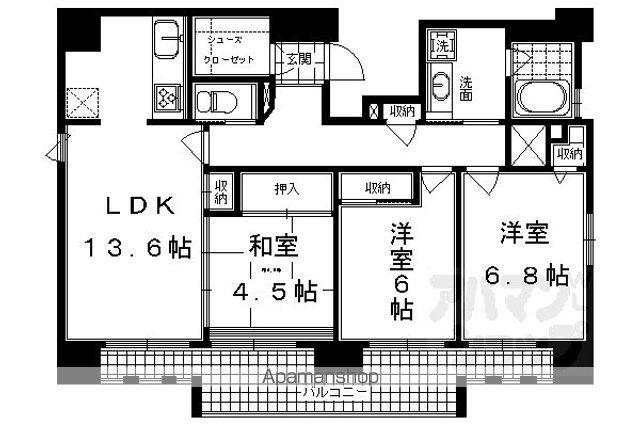 IL ROSSO 堀川六角(3LDK/14階)の間取り写真