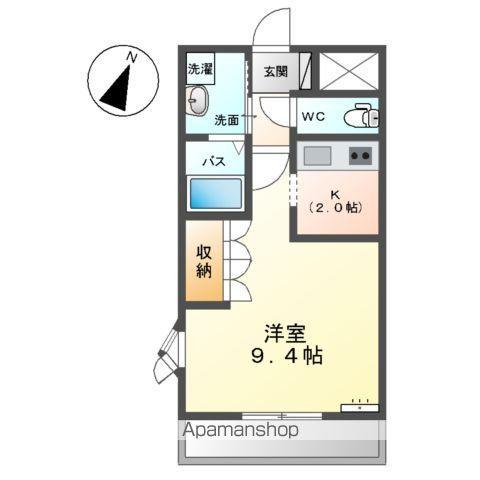 コートダジュールIN桃ヶ丘A(1K/2階)の間取り写真