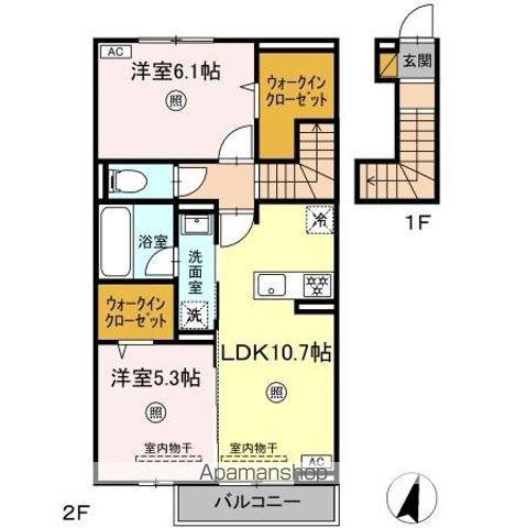 グランツィーモ(2LDK/2階)の間取り写真