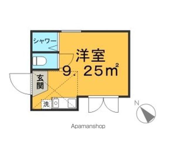 フェリスカロル(ワンルーム/2階)の間取り写真