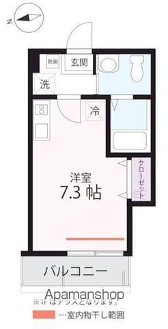 ハーミットクラブハウスパコローノ(1K/3階)の間取り写真