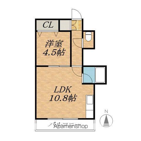 FONTANA(1LDK/3階)の間取り写真