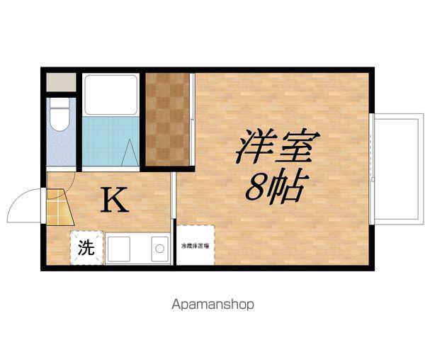 シャトリオン大原A(1K/2階)の間取り写真