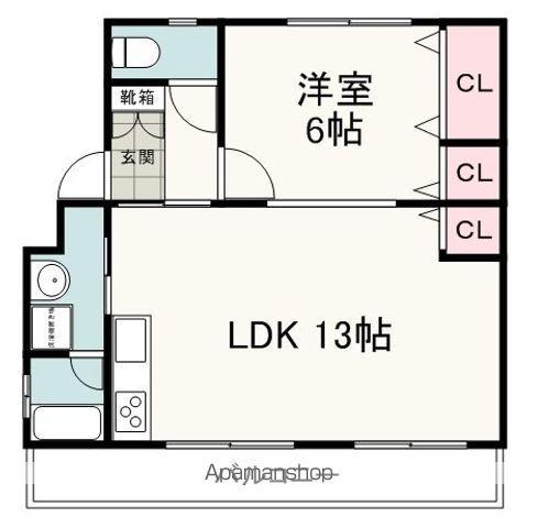 アーバンヒルズ(1LDK/1階)の間取り写真