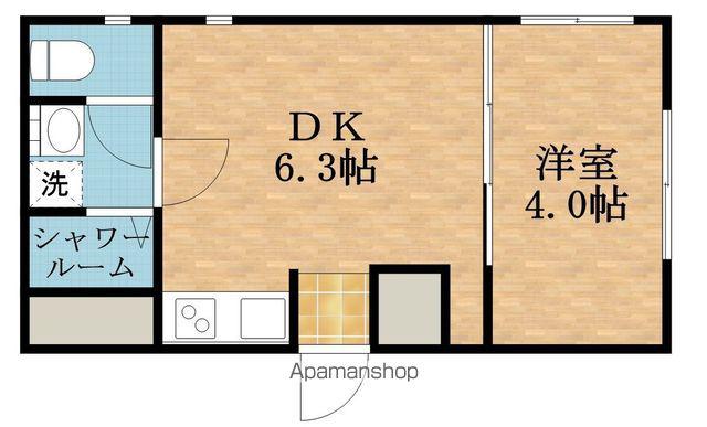 ラムールすみれ(1DK/4階)の間取り写真