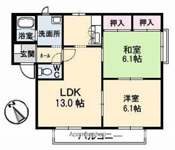 CHEZ-MOI A棟(2LDK/1階)の間取り写真