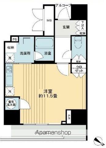 モデルノ トッレ松涛(ワンルーム/11階)の間取り写真