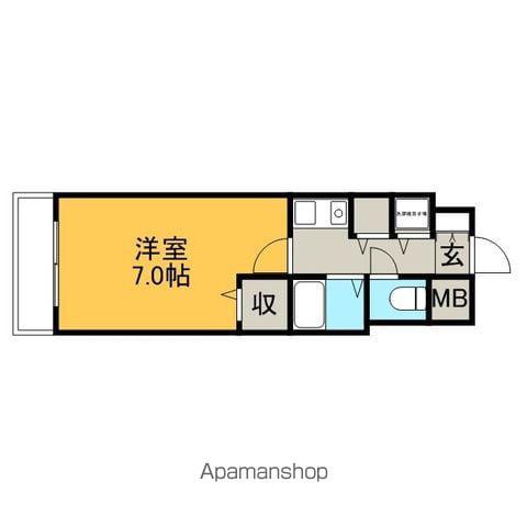 西日本鉄道太宰府線 西鉄五条駅 徒歩10分 9階建 築36年(1K/3階)の間取り写真
