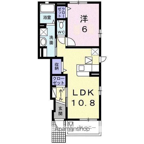 マウントビューオリーブ(1LDK/1階)の間取り写真