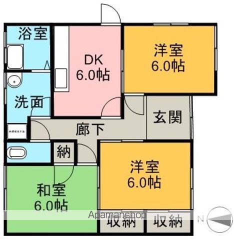 予讃線 新居浜駅 徒歩30分 1階建 築33年(3DK)の間取り写真