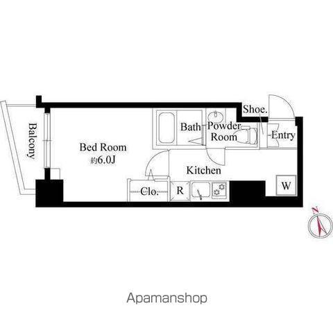 TS代々木公園(1K/4階)の間取り写真