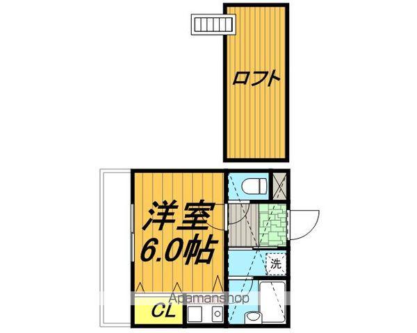 イーストヒルズ柏(1K/2階)の間取り写真