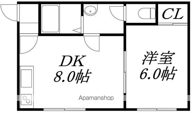 コンフレール富岡(1DK/2階)の間取り写真