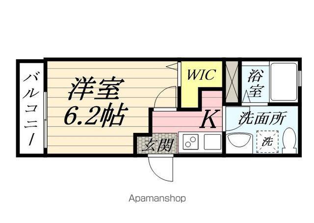 横浜元町ガーデン光國(1K/2階)の間取り写真