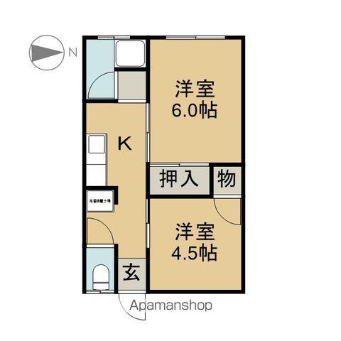 コーポみのり(2K/1階)の間取り写真