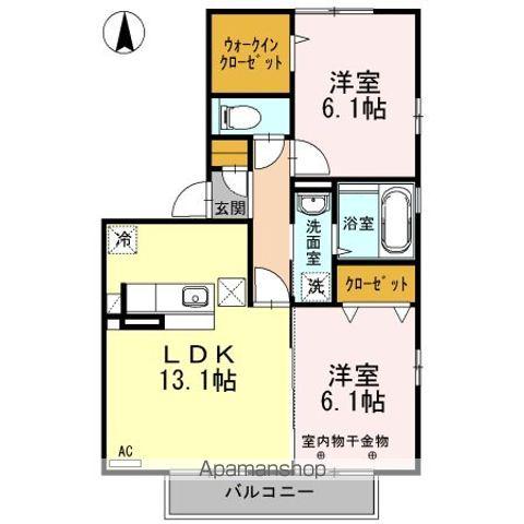 FLAT CIMA C(2LDK/1階)の間取り写真