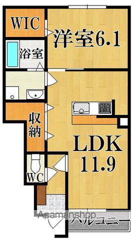 クレール国見(1LDK/1階)の間取り写真