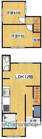 予讃線 鬼無駅 徒歩17分 2階建 築46年(2LDK)の間取り写真