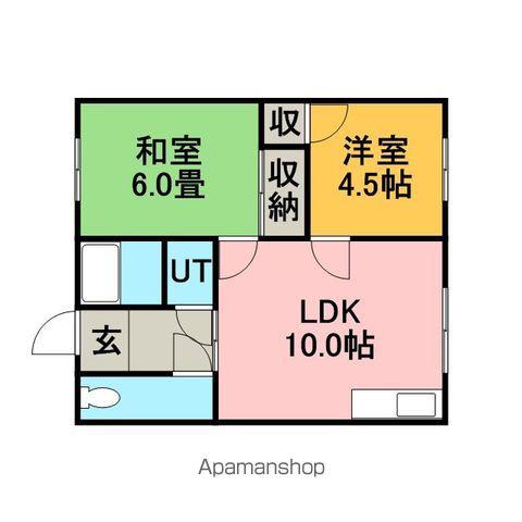 コーポいの(2DK/1階)の間取り写真
