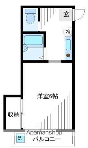 西山荘(1K/1階)の間取り写真