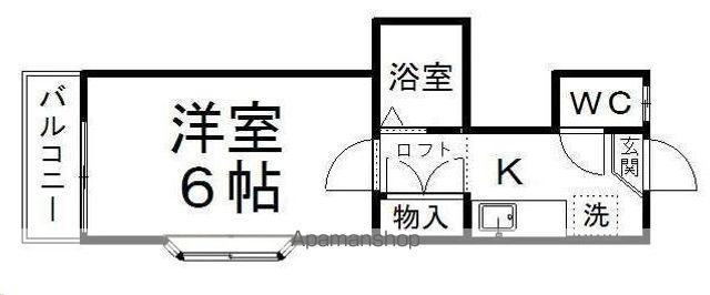 パレス川平(1K/2階)の間取り写真