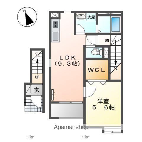 アルカネット(1LDK/2階)の間取り写真