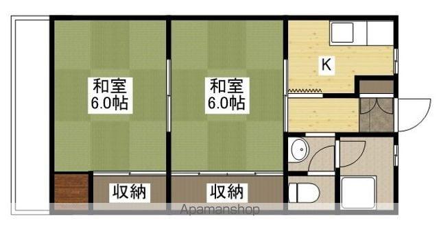 田頭ビル(2K/2階)の間取り写真