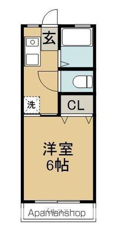 メディソン佐古(1K/2階)の間取り写真