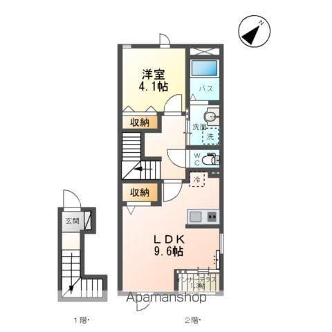 ラ・シルフィード(1LDK/2階)の間取り写真