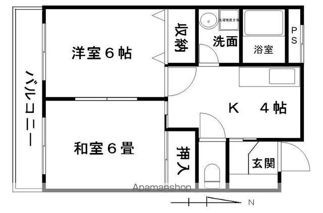 ハイツ蓮池(2DK/2階)の間取り写真