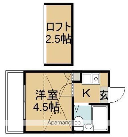 ライフピアイースト(ワンルーム/2階)の間取り写真