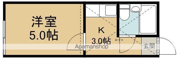 東武鉄道東上線 高坂駅 徒歩9分 2階建 築34年(1K/1階)の間取り写真