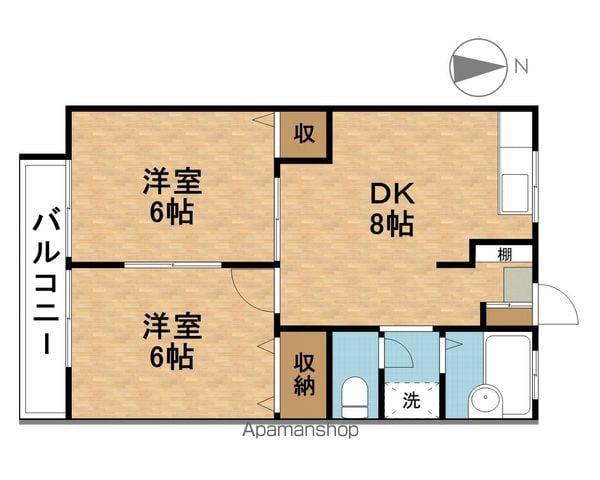ストリーム上人Ⅰ・Ⅱ(2DK/2階)の間取り写真