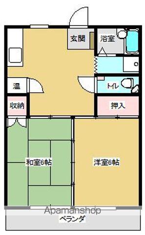 コーポTEN・A棟(2DK/1階)の間取り写真