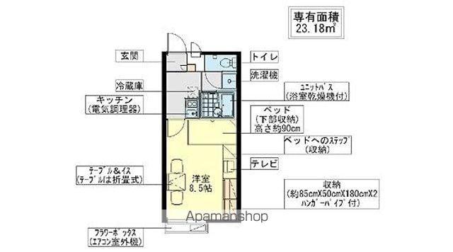 レオパレスフォーシーズンズ(1K/1階)の間取り写真
