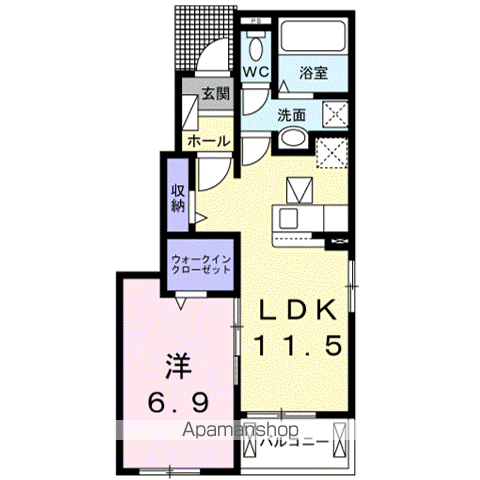 メゾン・ド・ジュネス2(1LDK/1階)の間取り写真