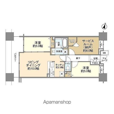 クレストシティータワーズ横浜(2SLDK/2階)の間取り写真