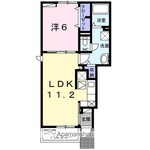 キャンビリーⅡ(1LDK/1階)の間取り写真