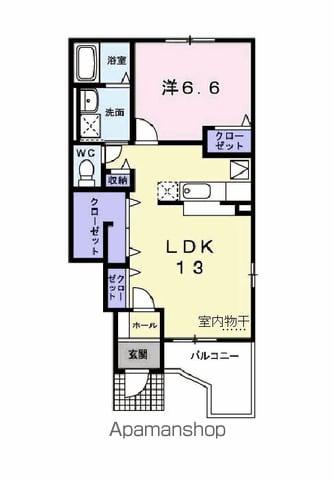 サム コート Ⅱ(1LDK/1階)の間取り写真