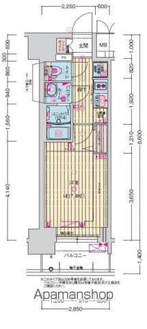 プレサンス今池駅前フェルディノ(1K/15階)の間取り写真